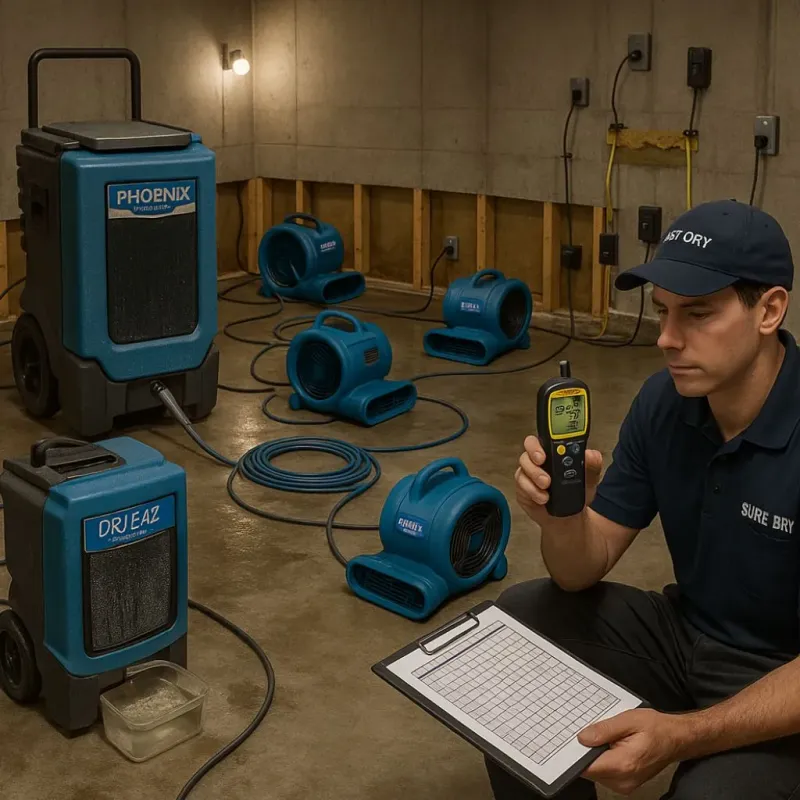 Structural Drying and Dehumidification process in Lucas County, IA
